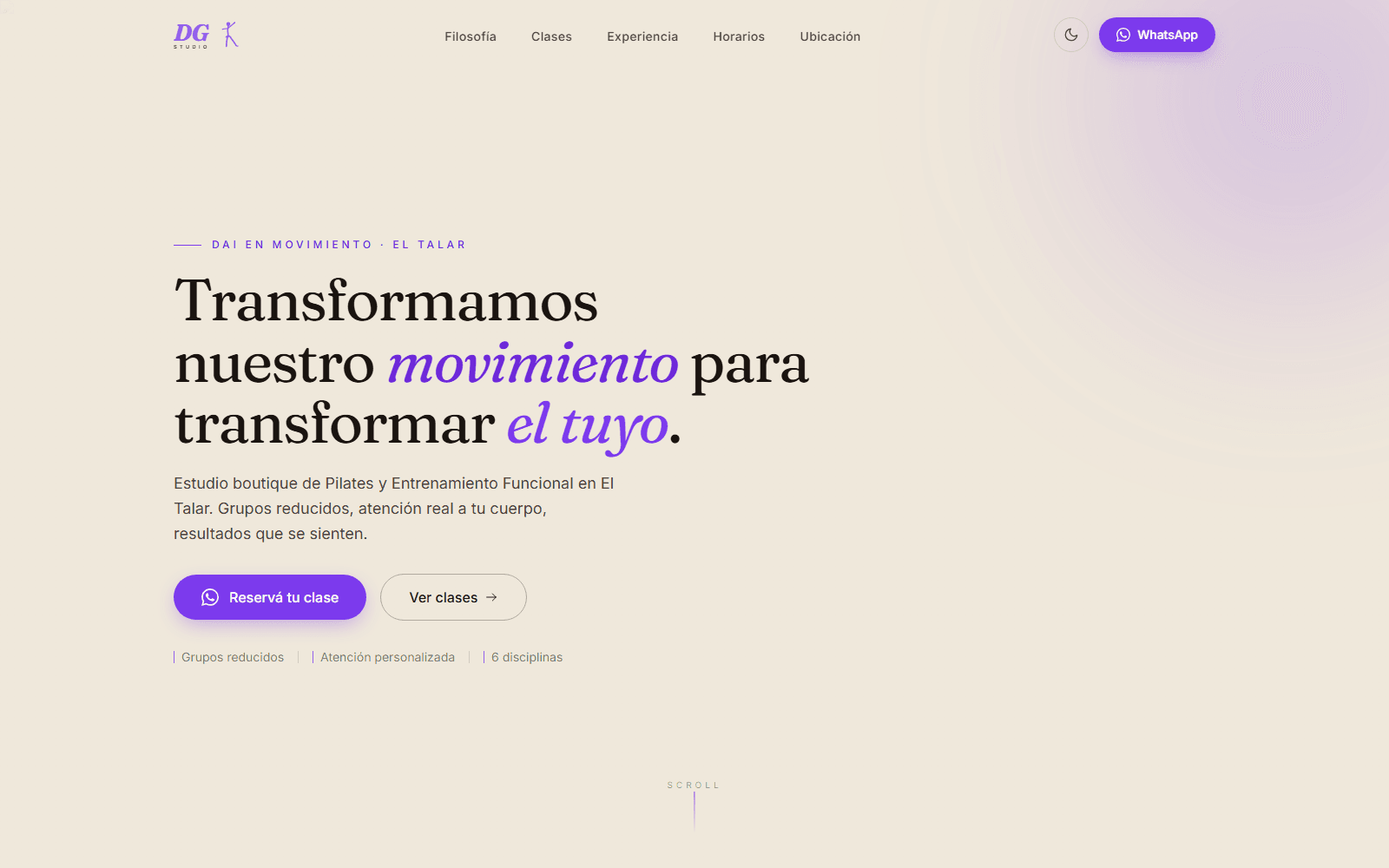 Sitio web de DG Studio