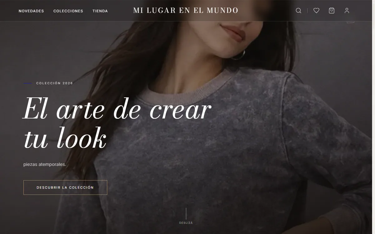 Tienda online Mi Lugar en el Mundo, desarrollada por Manuel Navarro