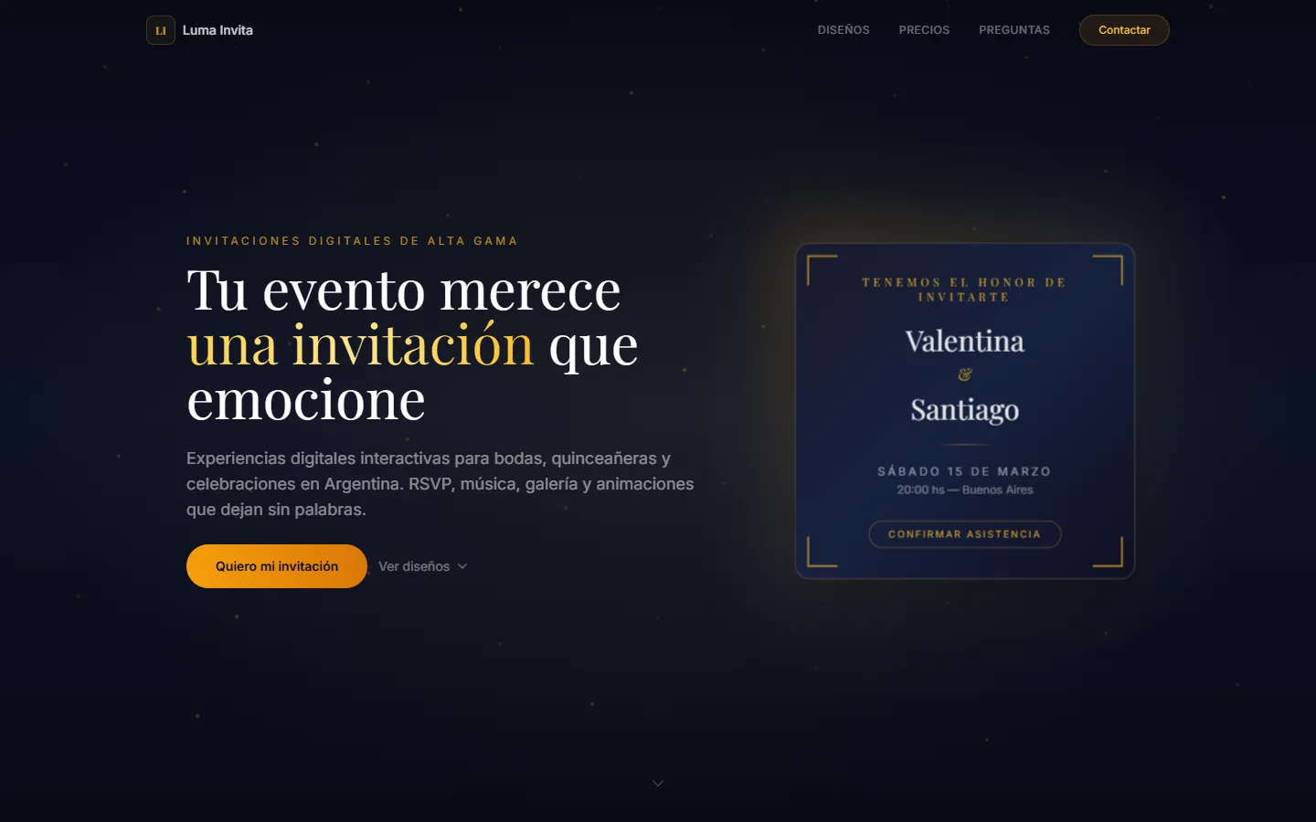 Sitio real de Luma Invita